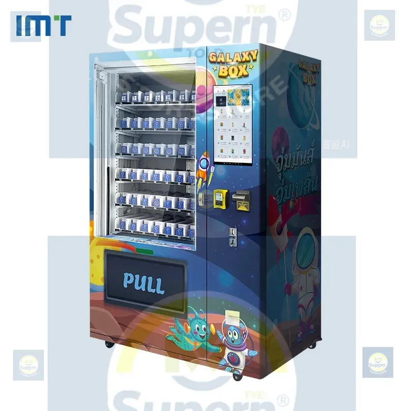 Merchandise blind box tide play refrigerator sticker commemorative coin vending machine with elevator side push lane vending mac