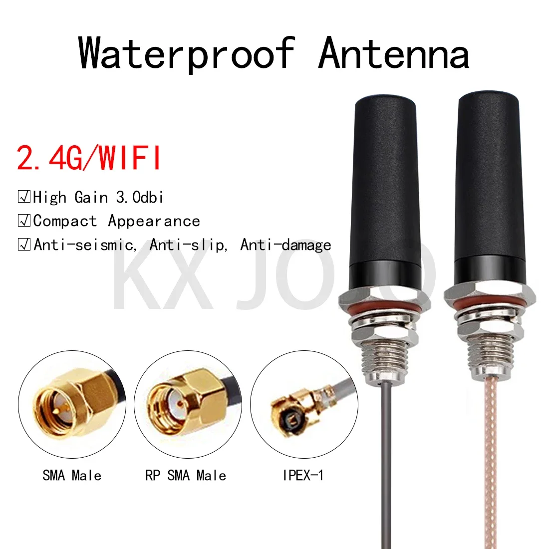 

WiFi Antenna Zigbee 2.4G Bluetooth Wireless Thumb Antenna Module Outdoor IoT Cabinet Waterproof SMA/IPEX