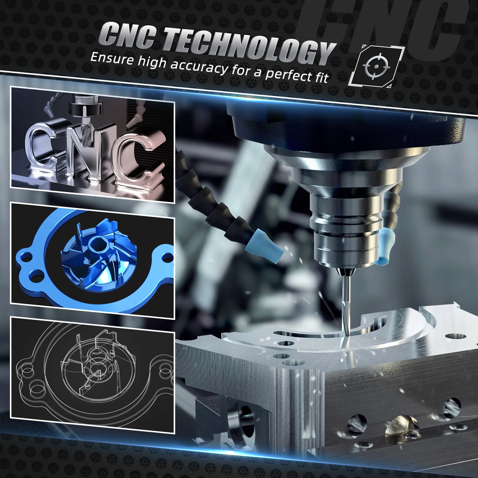 NICECNC para Husqvarna FE 450 FE 501 2017-2024 enfriador impulsor de bomba de agua de gran tamaño para KTM SXF 450 XCF 450 GasGas EC 450F MC450F