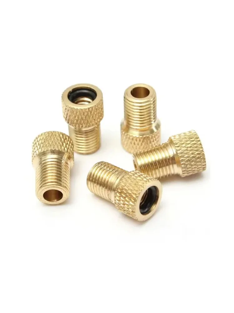AliExpress NONE Presta to Schrader Adapter Bike Tire Valve Adapter Copper Gold Pump Valve Connector FV to AV Converter Bicycle MTB Road