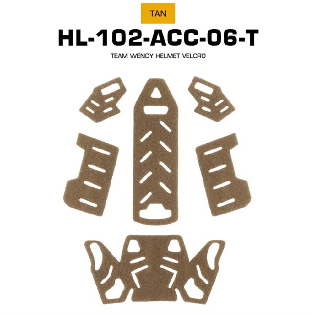6pcs/Set Tactical Team WENDY Helmet Magic Sticker Helmet Patches Hook Loop Fastener Sticky Wendy Helmet Accessories