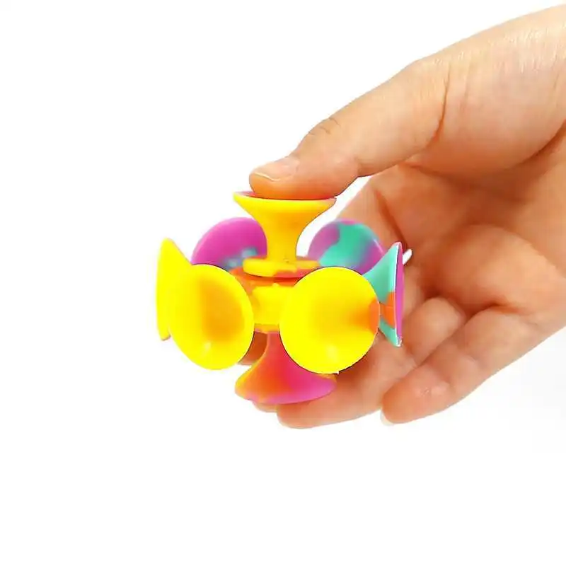 2 uds ventosa de silicona Fidget Spinners niños adolescentes adultos juguetes sensoriales únicos para regalos de ansiedad y alivio del estrés