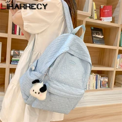 Teen School Bag for Girls Backpack Solid Color Women Bookbags Middle Student Schoolbag Large Cute Nylon Bagpack Bolsos De Mujer