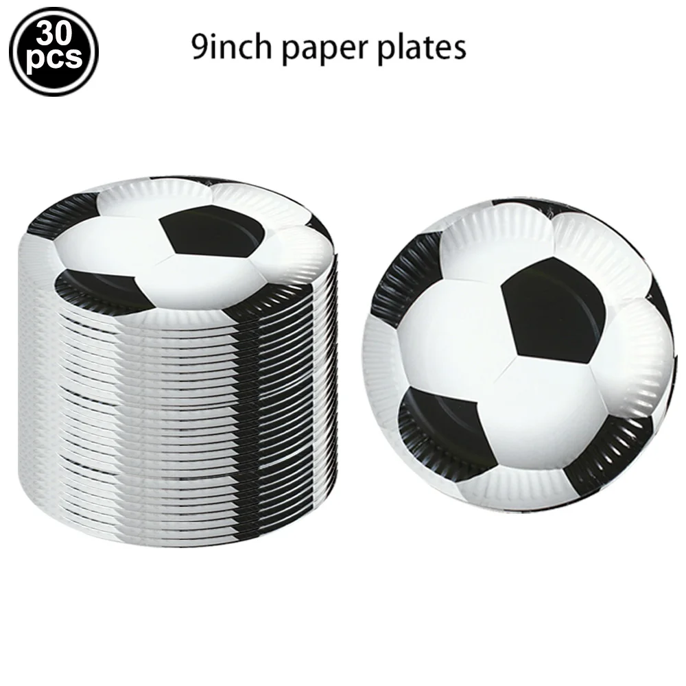Fußball Thema Einweg Geschirr Fußball Party Pappteller Serviette Strohhalme Tasse Fußball Themen Geburtstag Party Dekoration Lieferungen – Detail 4
