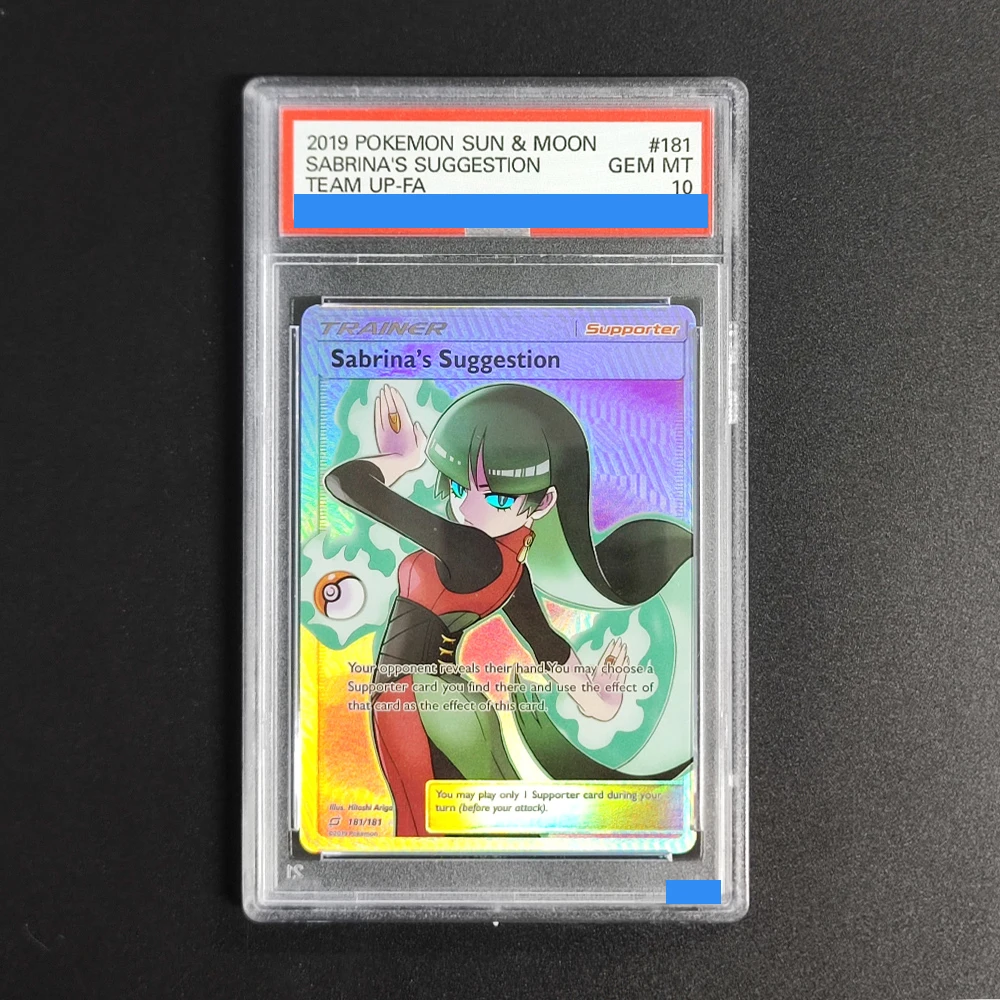 

2019 POKEMON SUN & MOON SABRINA'S SUGGESTION TEAM UP-FA 181 GEM MT 10 Collection DIY Rating Card High Quality Replica Card