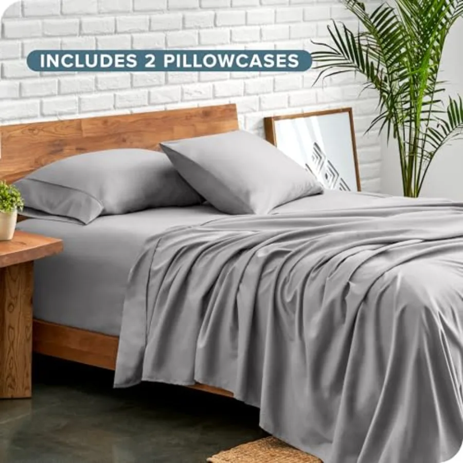 Set lenzuola Twin XL di lusso per uso alberghiero Biancheria da letto extra morbida da 4 pezzi con tasche profonde e design facile da montare Raffreddamento e traspirante F