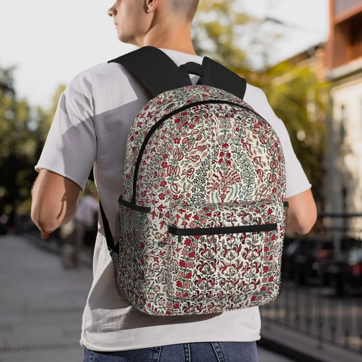 Garden Suzani East Uzbekistan Embroidery Print Backpack Student BookBag Children School Bag Computer Shoulder Bags for Men Women