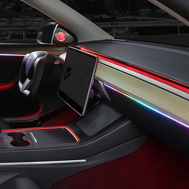 Complete Vehicle Brightening Full Set Car Modification Liquid Crystal Control Atmosphere Ambient Light for Tesla Model3/y