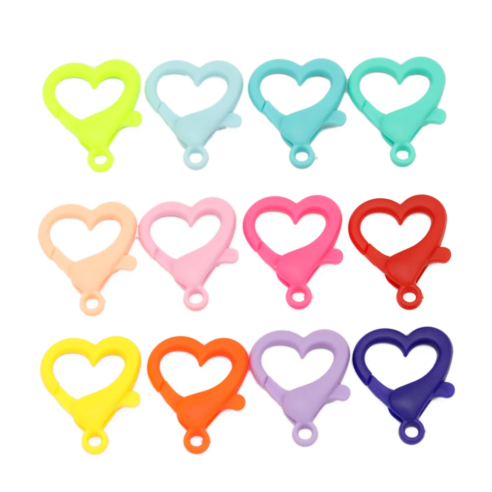 Plastic Spring Buckle Heart Lobster Clasp Hooks Necklace Bracelet Chain Jewelry Making Supplies Accessories Diy Jewelry Findings
