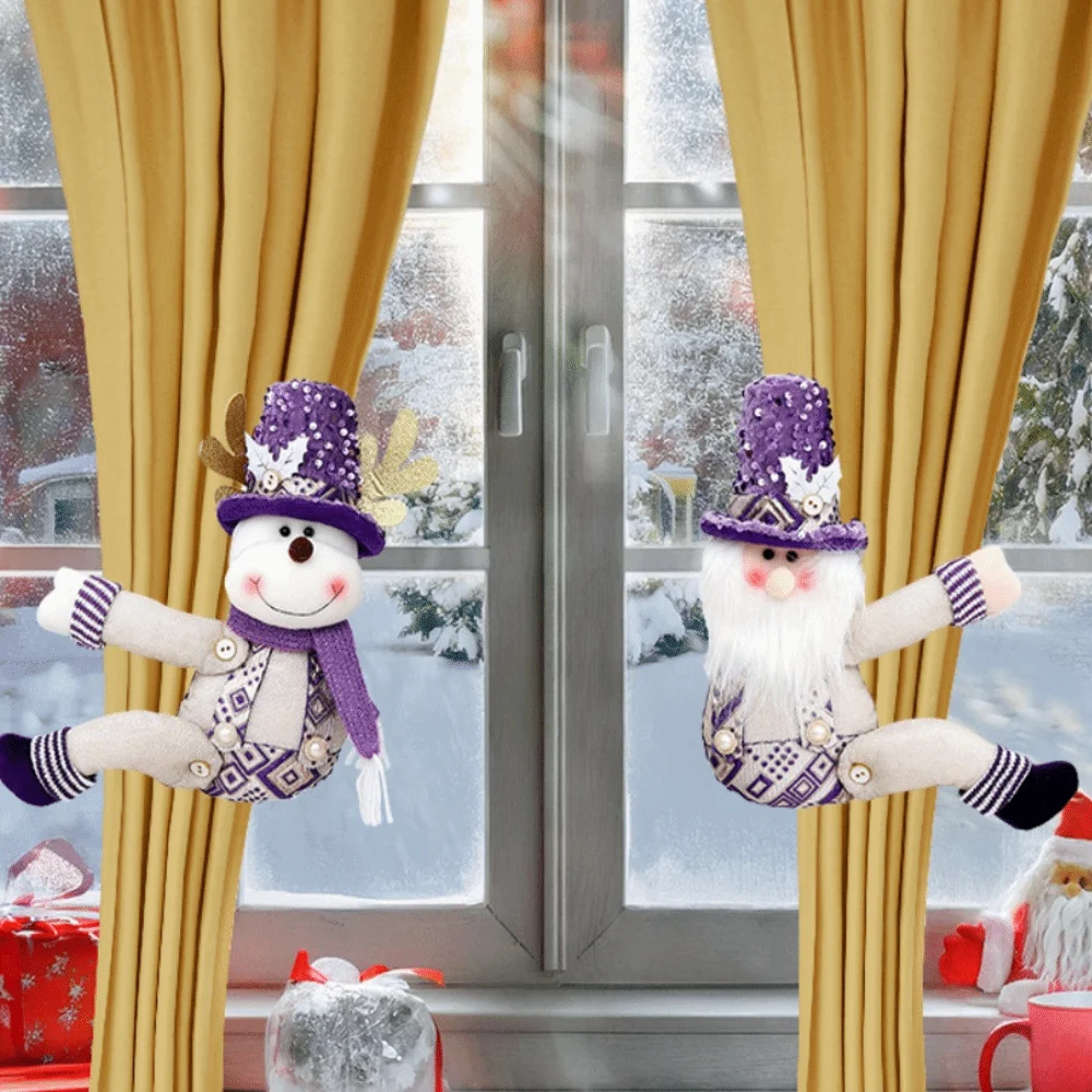 

Creative Reusable Christmas Curtain Buckle Cartoon Classic Santa Curtain Fastener Hanging Curtain Ties Holiday Party