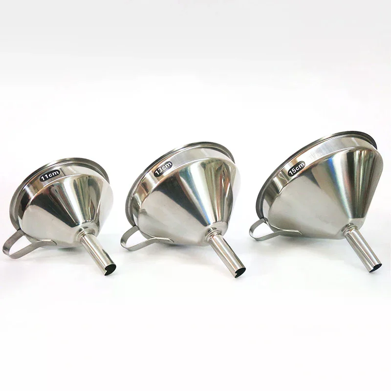 Stainless Steel Funnel Kitchen Oil Liquid Funnel Metal Funnel With Detachable Filter Wide Mouth Funnel For Canning Kitchen Tool