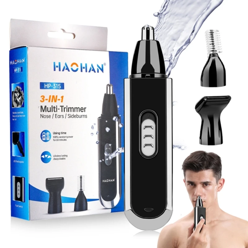 3-in-1 ชาร์จจมูกหูผมTrimmerสำหรับMen & Women Grooming Kitไฟฟ้าEyebrow Beard TrimerจมูกและหูDropshipping