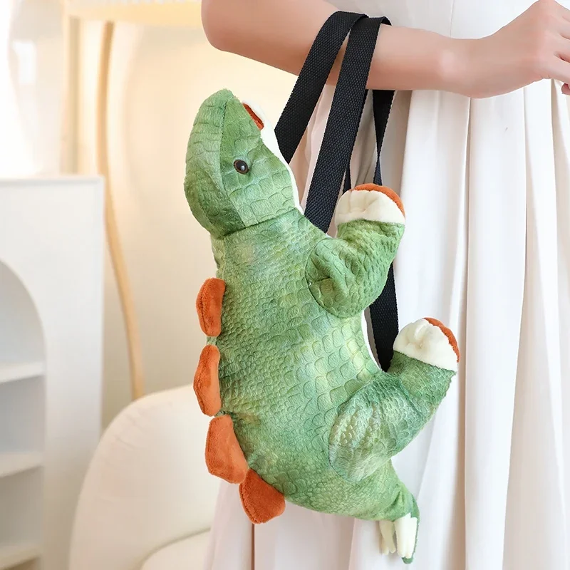 45CM Cartoon Stegosaurus Plush Backpack Stuffed Lifelike Dinosaur Doll Lovely Animal Bag Coin Purse Shoulder Bag