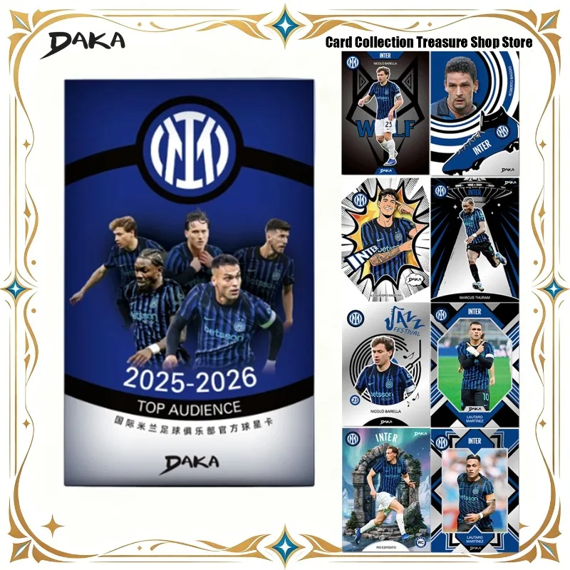 Tarjetas Coleccionables Oficiales DAKA del Inter de Milán 25-26, Barella, Çalhanoğlu, Bastoni, Estrellas del Fútbol, para Aficionados del Inter