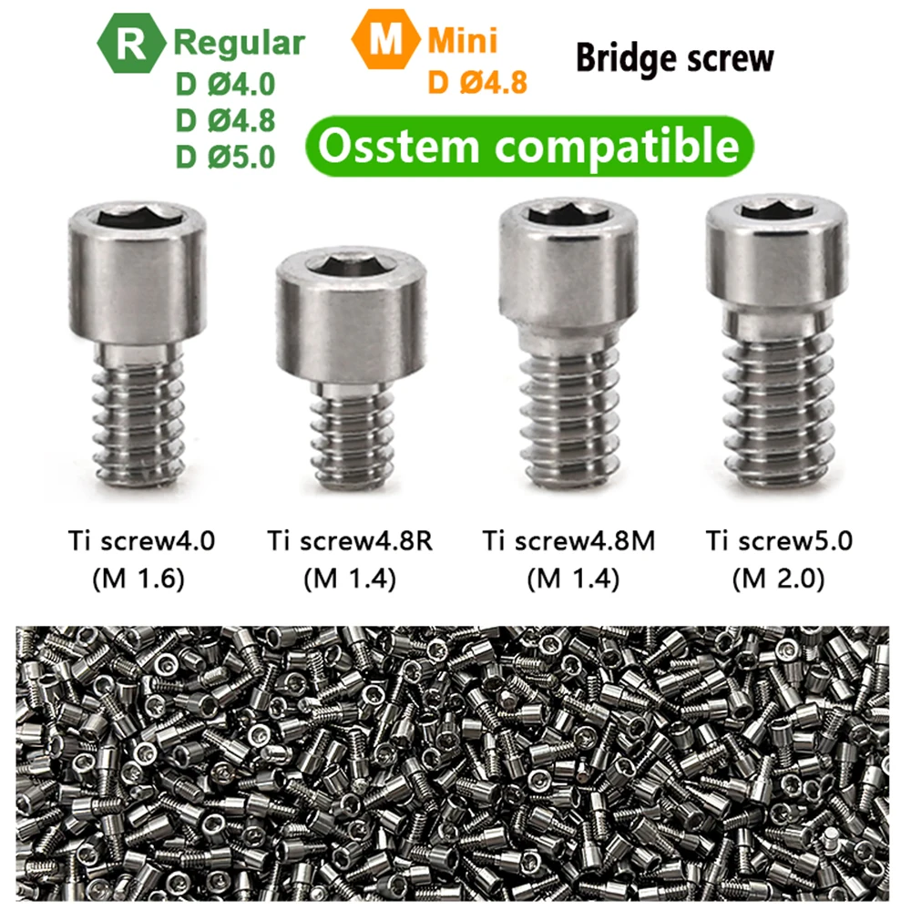 10PCS/Bag Osstem Dental Implant Screw for Multi Unit Abutment Retention Screw CAD/CAM Prosthesis Ti-base MUA
