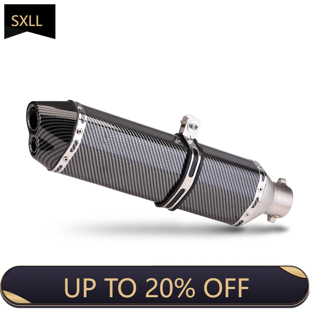 SXLL Motorcycle exhaust muffler tip tailpipe stainless steel motorcycle exhaust pipe muffler for pcx nmax aerox R3 z125 ninja250