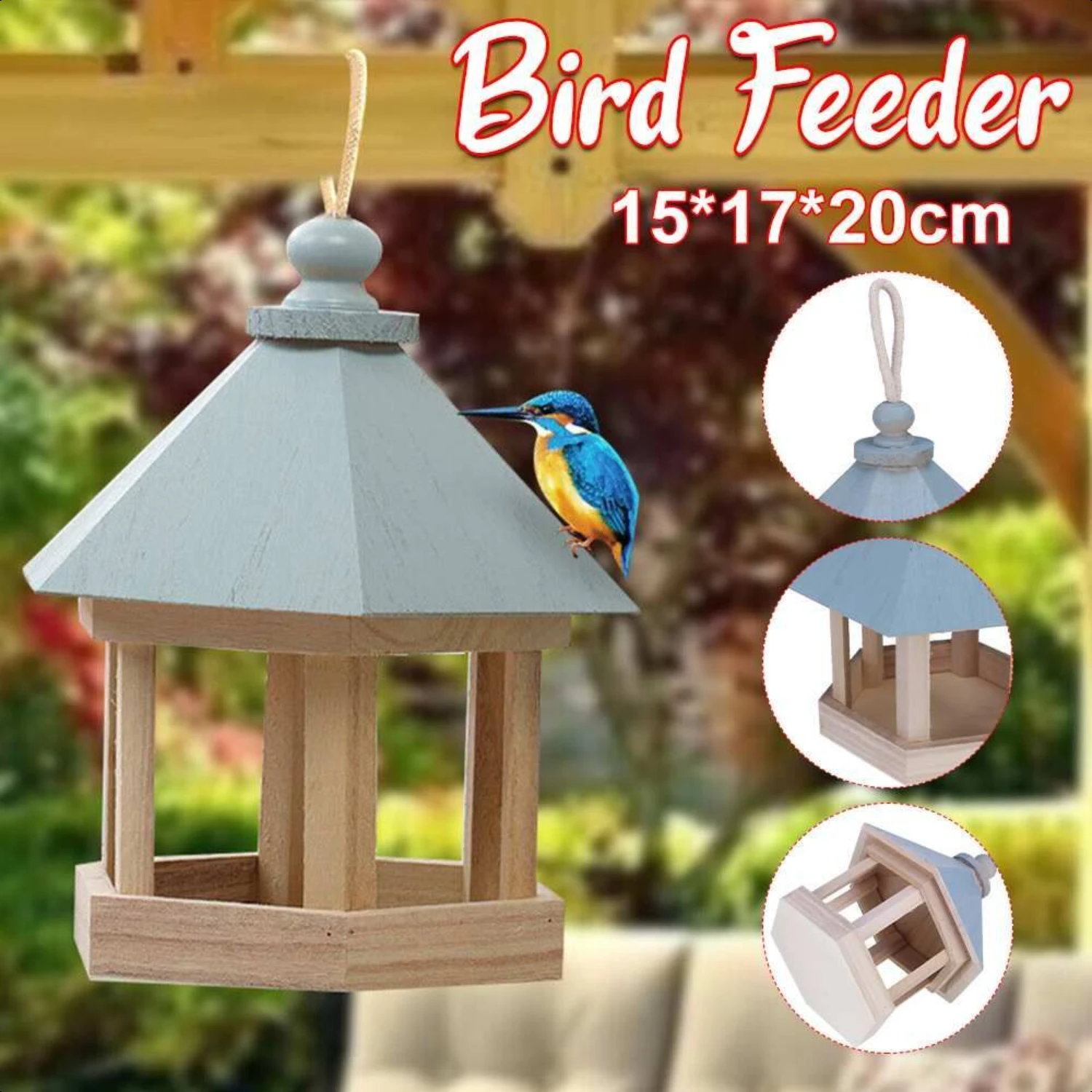 for Birds Station Charming - Ideal Large Perfect Bird Outdoor for Gene Feeder Capacity Park. Rustic Birdwatching, Hanging the in