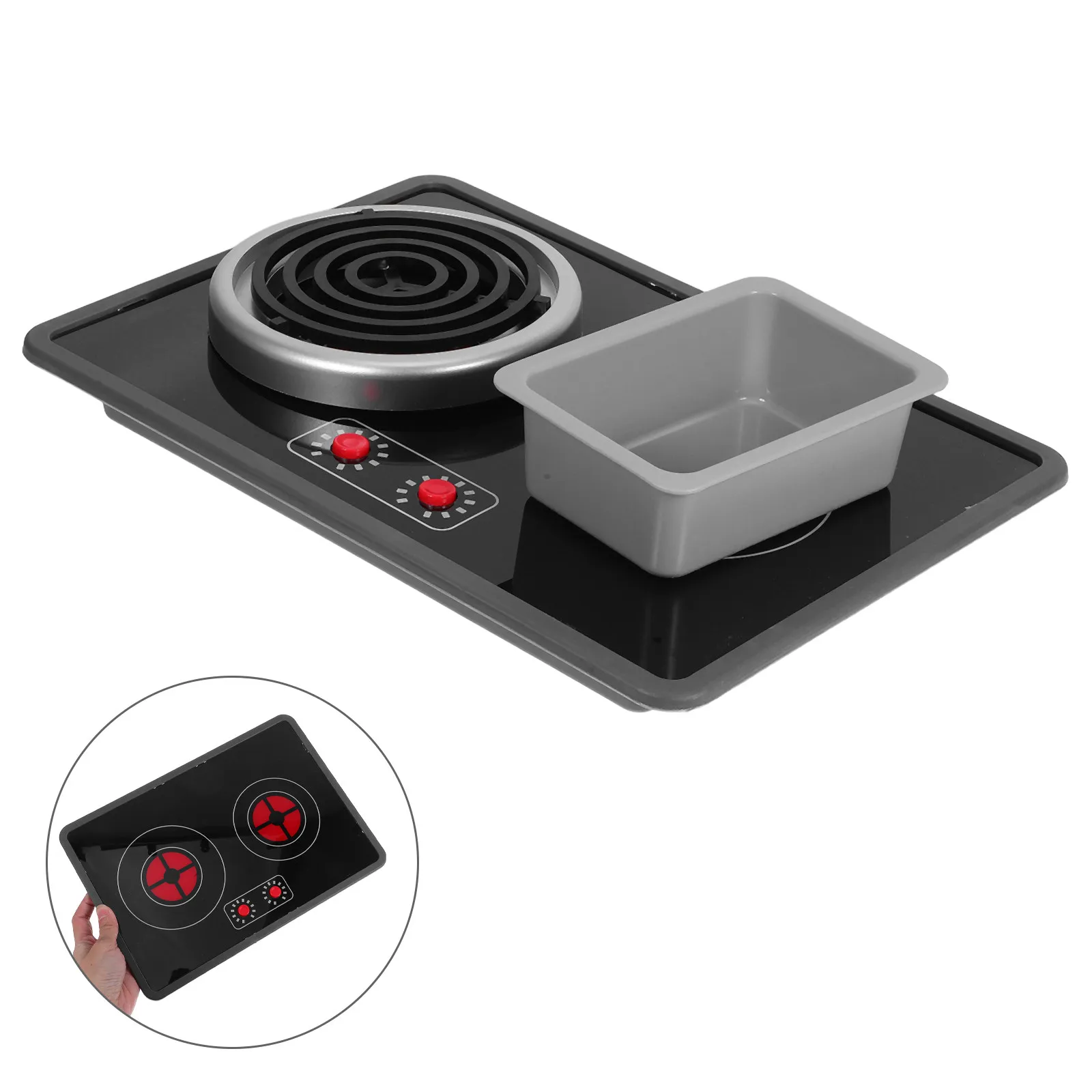 1 Set Children Kitchen Mini Pretend Play Cooking Appliances Light Sound Simulation Induction Cooker Stove Sink For Toddlers Play