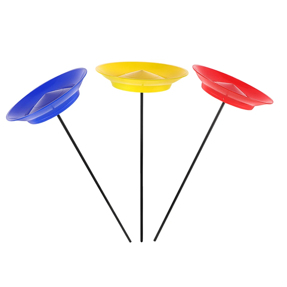 

3Pcs Spinning Plates with Rods Professional Juggling Set for Circus Show Talent Event Coordination Exercise Team