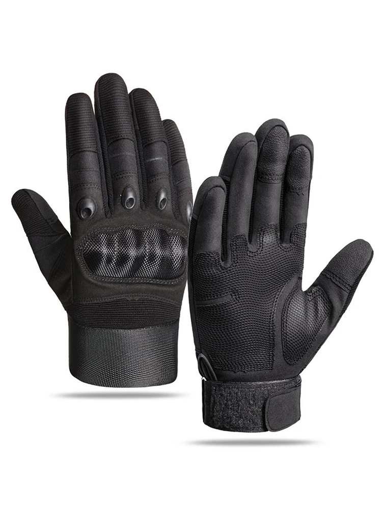 AliExpress NONE Cycling Tactical Gloves for Men Carbon Fiber Shell Touchscreen Gloves Combat Anti-Slip Outdoor Hiking Climbing Motorcycle Gloves