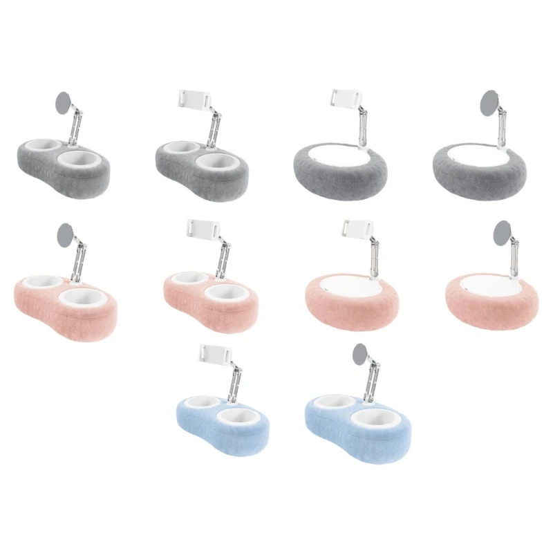 D5BB Stand with 360 Rotation Plush Covered Foldable Adjustable for Phone