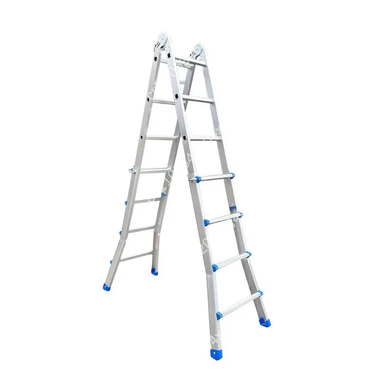 Multi-Function Aluminum Telescopic Ladder Portable Folding A-Frame Ladder Extendable For Home Use Workshop