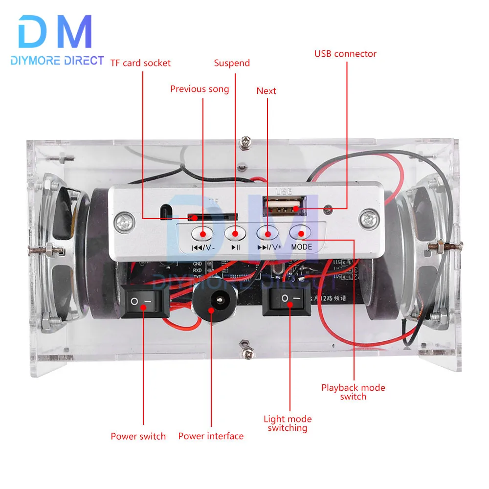 Imagem -05 - Diy Kit Alto-falante Bluetooth Eletrônica Faça Você Mesmo Projeto de Solda Prática Conjunto de Solda Faça Você Mesmo Kit Eletrônico Componente 2*3w Alto-falantes