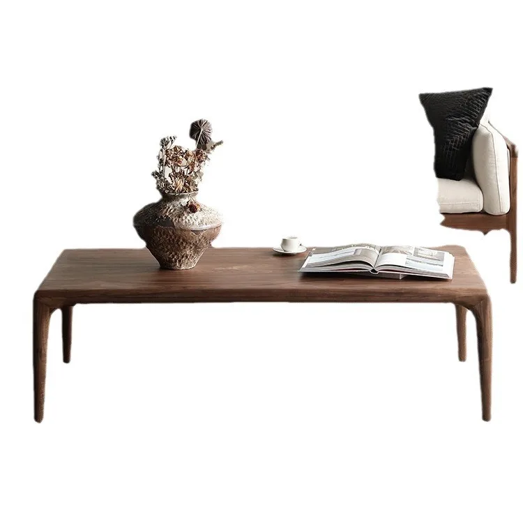 

Simple coffee table, apartment type living room black walnut color, with drawers