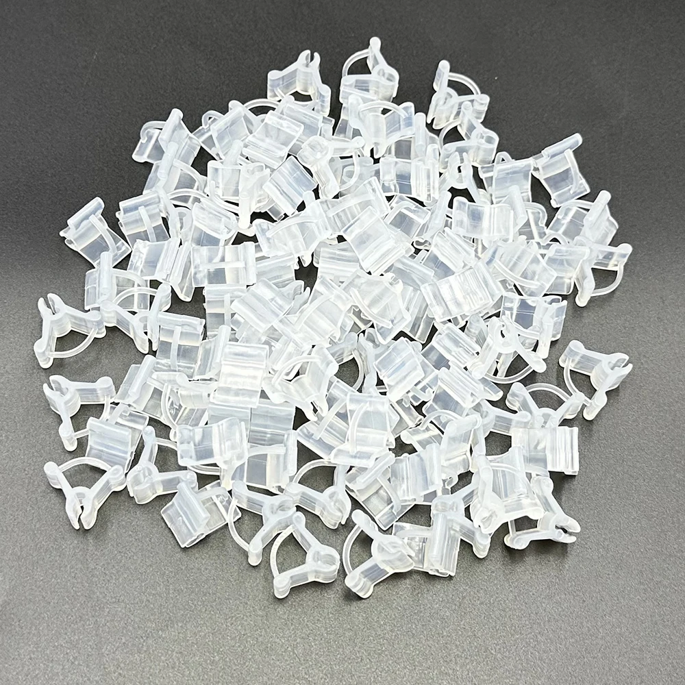 100pcs/Pack Plastic Transparent Grafting Clips Plants Seeding Grafting Clip Tool for Home Garden Vegetable Flower Vine Bushes