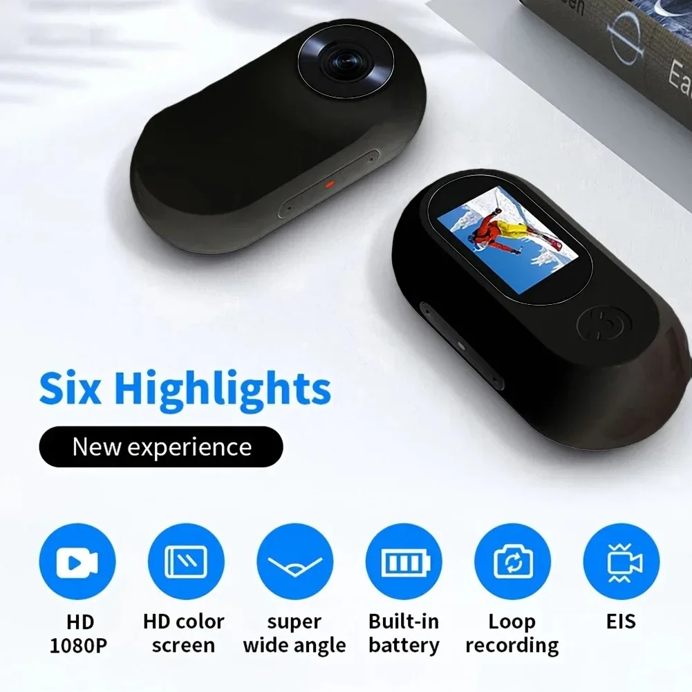 

Мини-камера для ошейника животных 0,96 дюйма, USB-заряжаемая, HD 1080P, с ЖК-дисплеем, легкая, для спортивной съемки животных, поддерживает видео и фото.