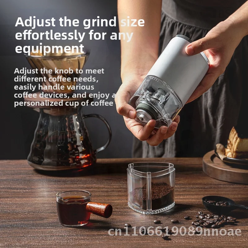 

Portable Electric Bean Grinder Coffee Mill USB Rechargeable Wireless Automatic Thickness Adjustable Modern Minimalist Design