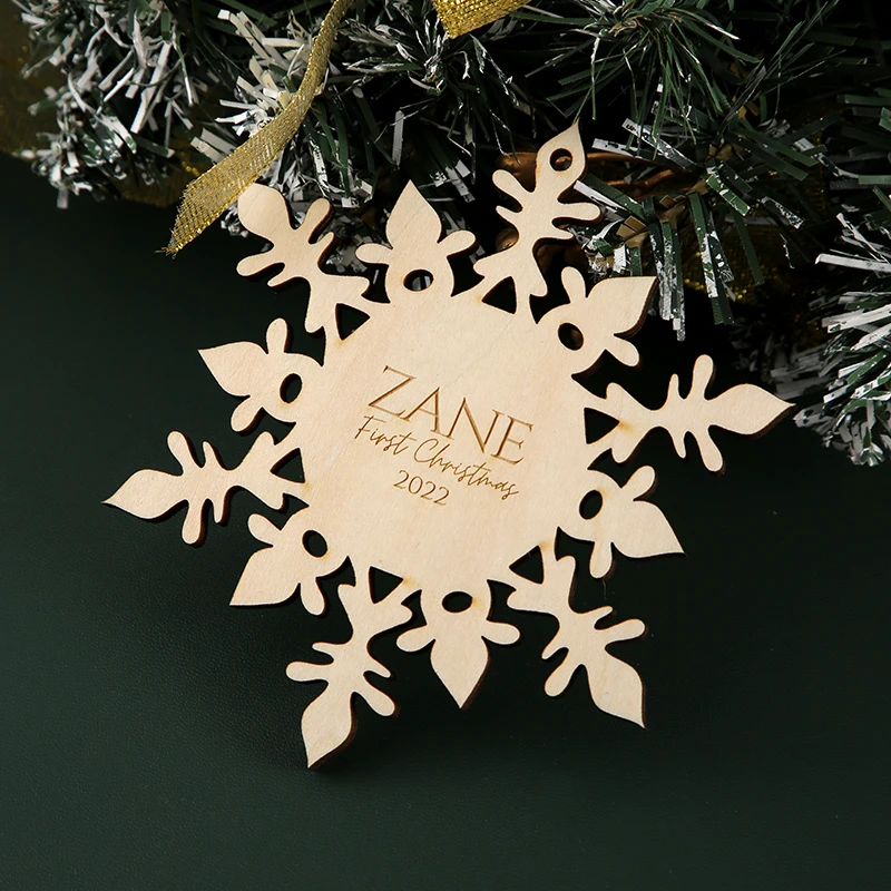 Snowflake Name Personalized Wood Ornament, Christmas Gifts, Custom Ornament, Personalized Ornaments, Christmas Decor 2023