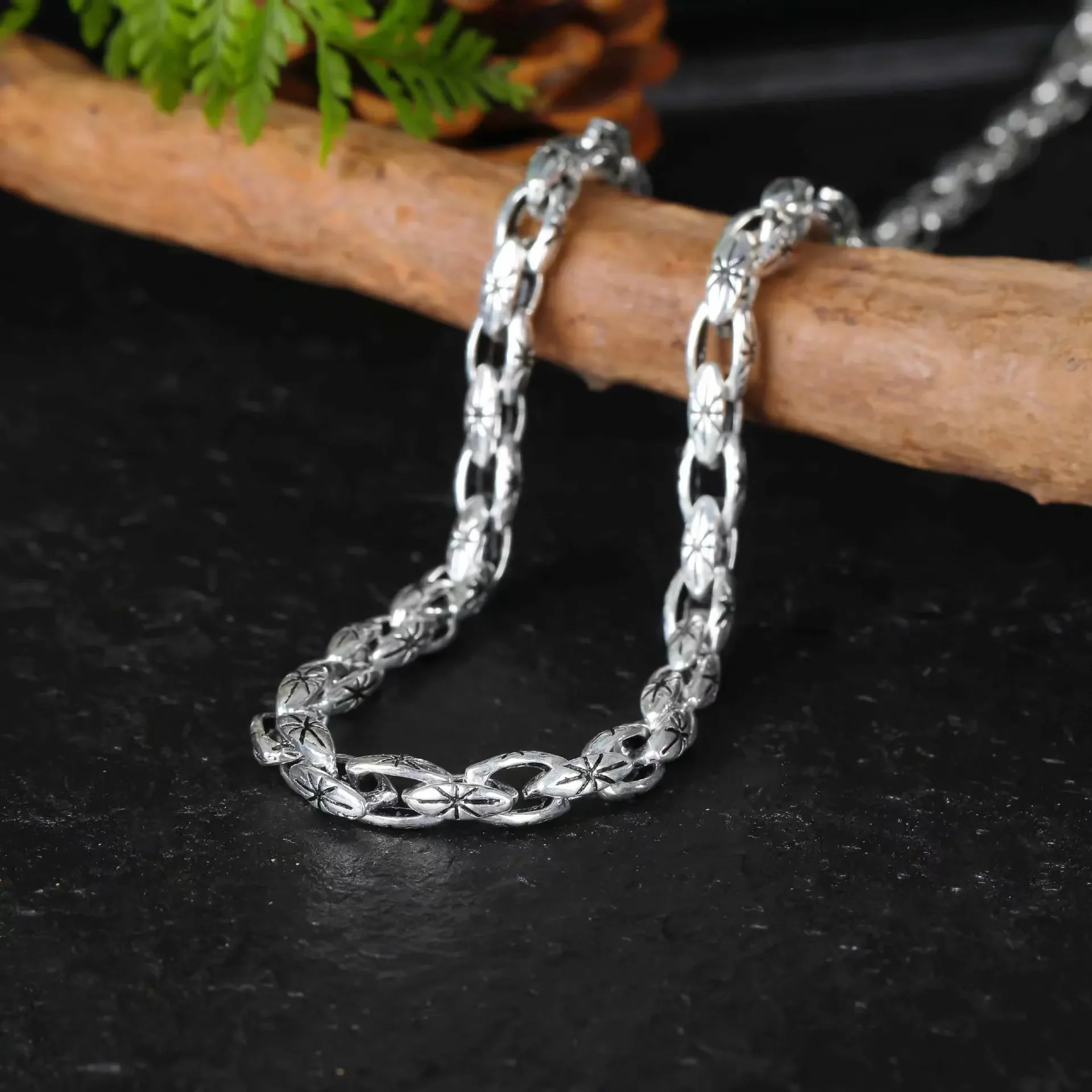 

Vintage Gothic Men S925 Sterling Silver Rhombus Chains Necklaces for Male Birthday Party Jewelry Accessories Free Shipping