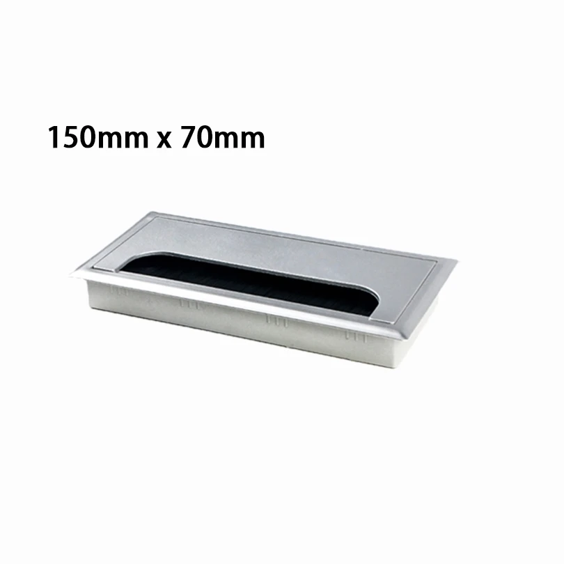 1Pc รูครอบคลุม Grommet เงิน ABS พลาสติกรูปสี่เหลี่ยมผืนผ้าสาย Grommet Hole สำหรับโต๊ะคอมพิวเตอร์ตาราง