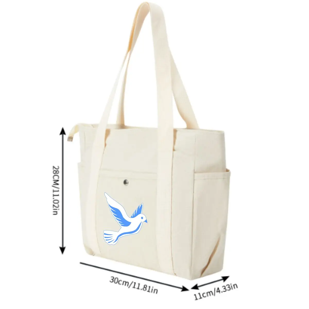 Blue Peace Dove Ilustration Bolso de hombro unisex con múltiples bolsillos Bolso cruzado versátil minimalista