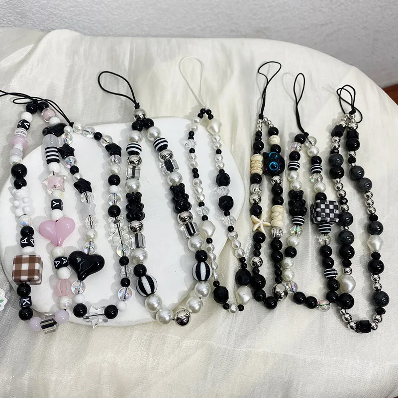 Star Heart Butterfly Pearl Beaded Phone Chain Hanging Cord Charms Phone Case Strap Summer Handmade Mobile Lanyard Jewelry Gifts - náhled 3