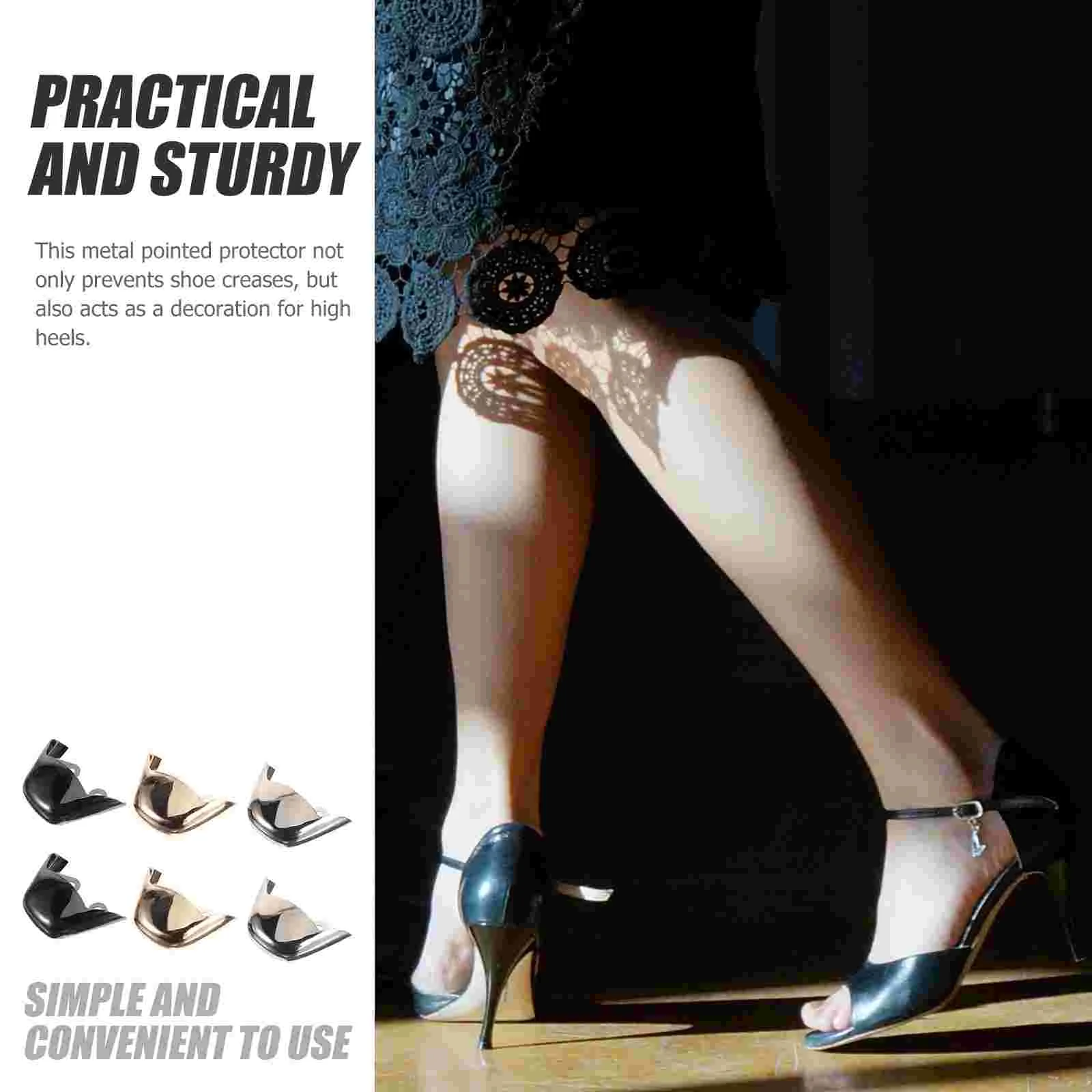 3 Pairs Metal Shoe Protectors For Heels Durable Sturdy Heel Tip Covers Extend Service Life Boot Toe Guards Cowboy Tips Repair