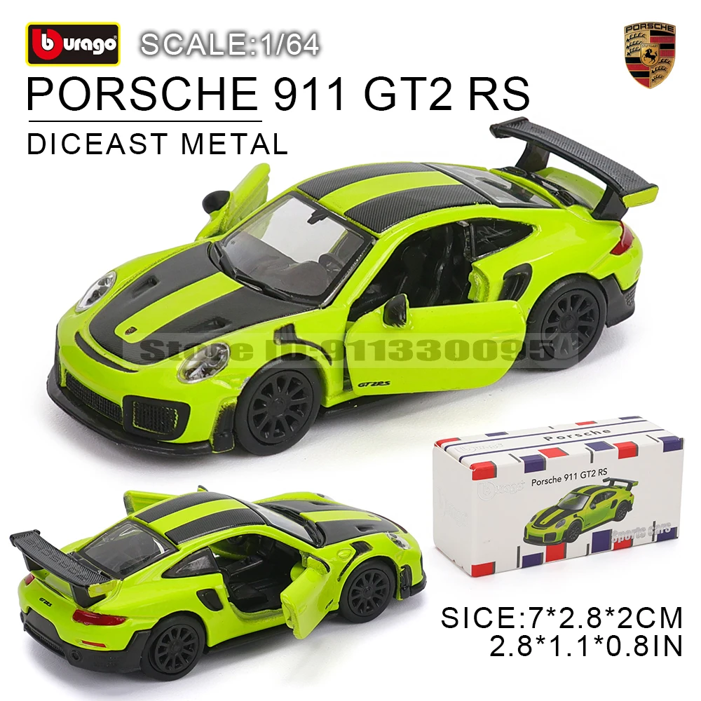 Bburago 1:64 golf Porsche 911 Shelby Raventon Mustang Lamborghini Collection Series Car Die Casting Model Children's Gift Toy