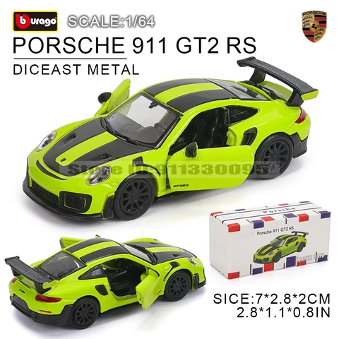 Литая модель автомобиля Bburago Golf Porsche 911 Shelby Raventon Mustang Lamborghini Collection Series в масштабе 1:64, детская подарочная игрушка игрушка vw polo gti отзывы - №8