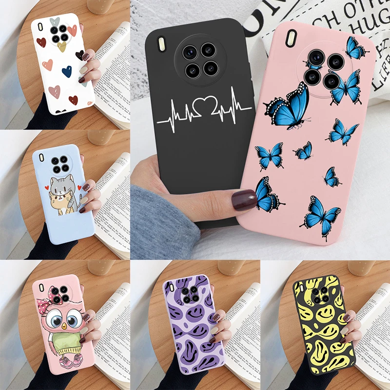 For Huawei Honor 50 Lite Nova 8i Case Colorful Face Art Soft TPU Fundas Shockproof Bumper Phone Back Cover For Honor 50 Lite Bag