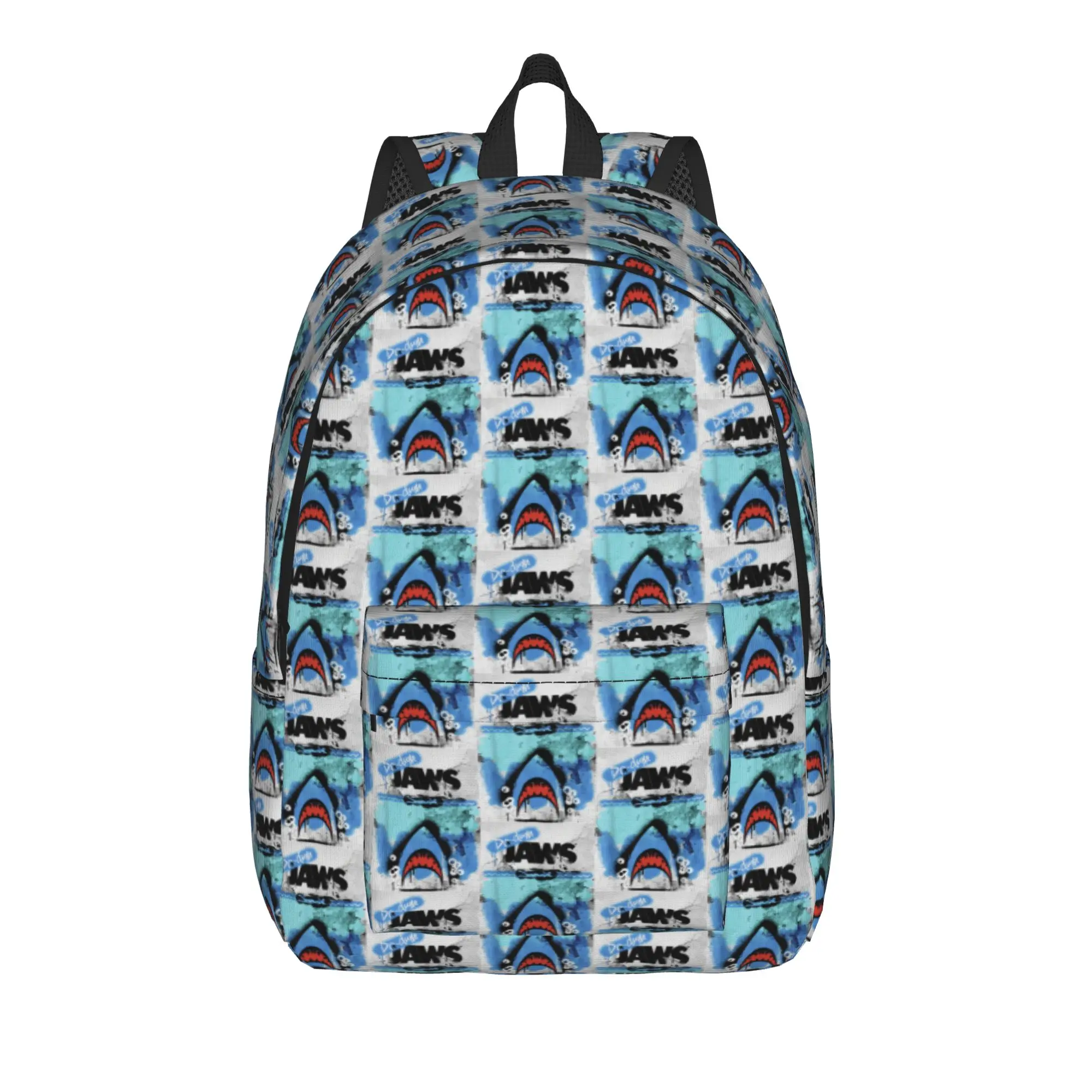 Jaws 50th Anniversary Poster Da-Dum Graffiti Style Backpack Youth Polyester Daily Backpacks Breathable School Bags Rucksack