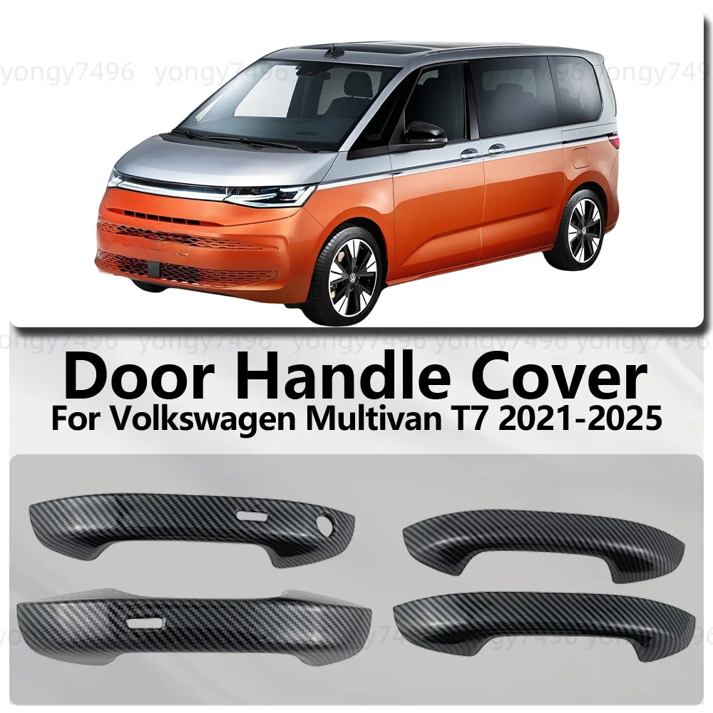 

Car Decoration For Volkswagen Multivan T7 2021- 2025 Carbon Fiber Chrome Silver Matte Black Bright Black Door Handle Cover Trim