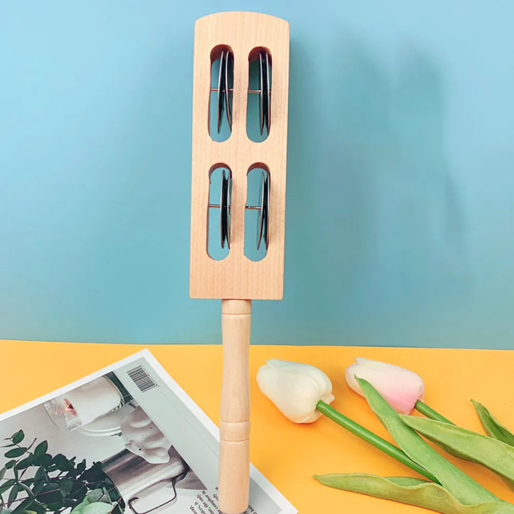 

2 шт. деревянные ручные колокольчики, развивающий музыкальный инструмент-шейкер для детей, ритмический перкуссионный инструмент для раннего обучения