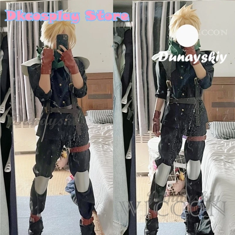 

FF7 Cloud Strife Cosplay Costume Anime Game Final Fantasy VII Men Vest Pant Halloween Party Clothes For Male Adult Role Play New