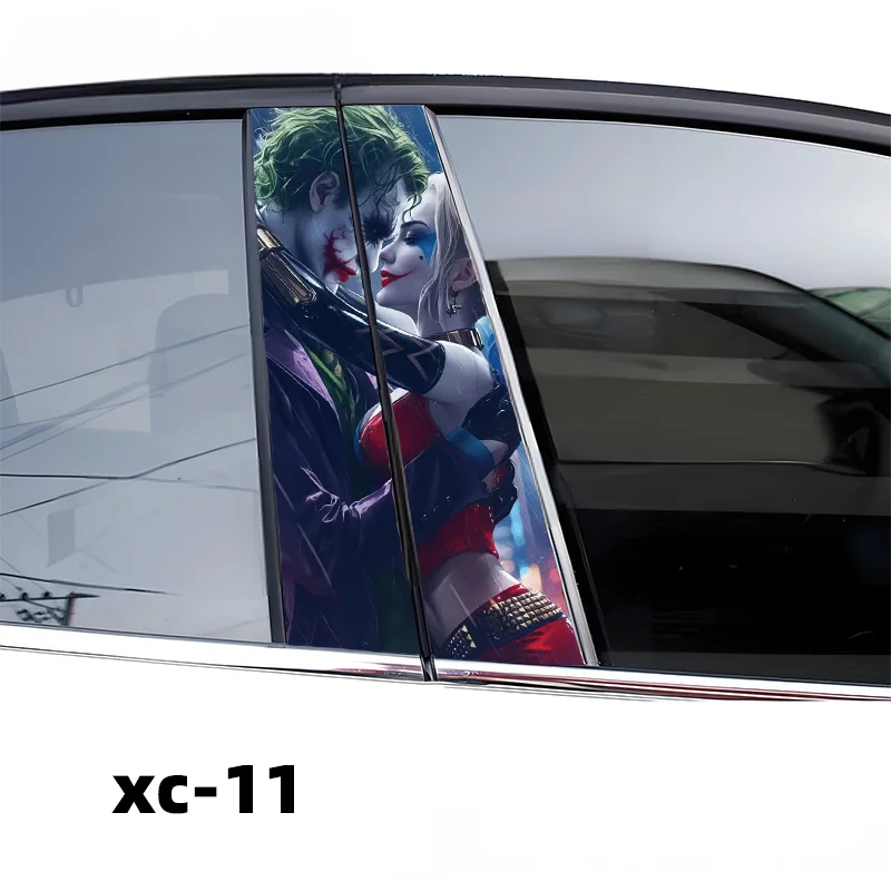 Coringa engraçado tão sério carro adesivos, decalques de vinil auto impermeável, decoração anime para automóvel, B-pilar, grafite, 1pc, 2pcs