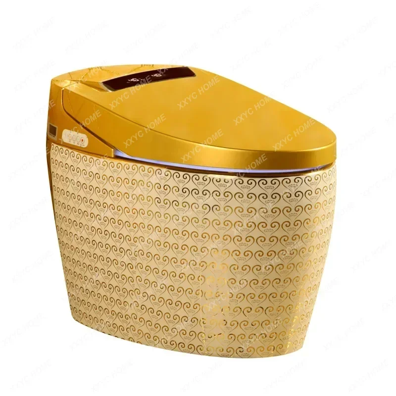 

Household Colorful Smart Toilet Automatic Flip Golden Toilet Luxury Gold Toilet Bathroom