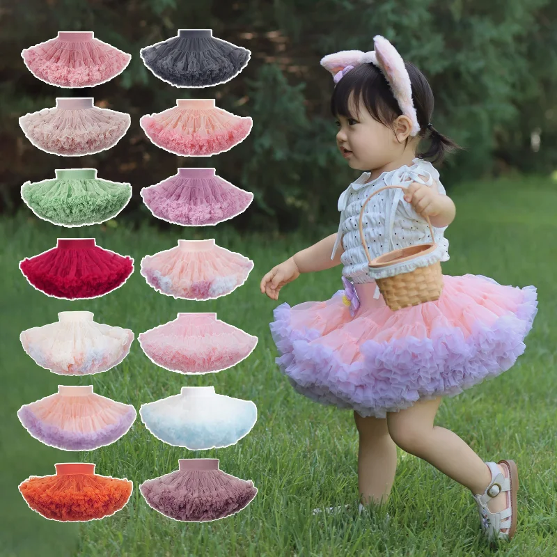 

1-8 Years Lush Small Baby Girls Tutu Skirt Kids Children Puffy Tulle Skirts For Newborn Party Princess Girl Clothes