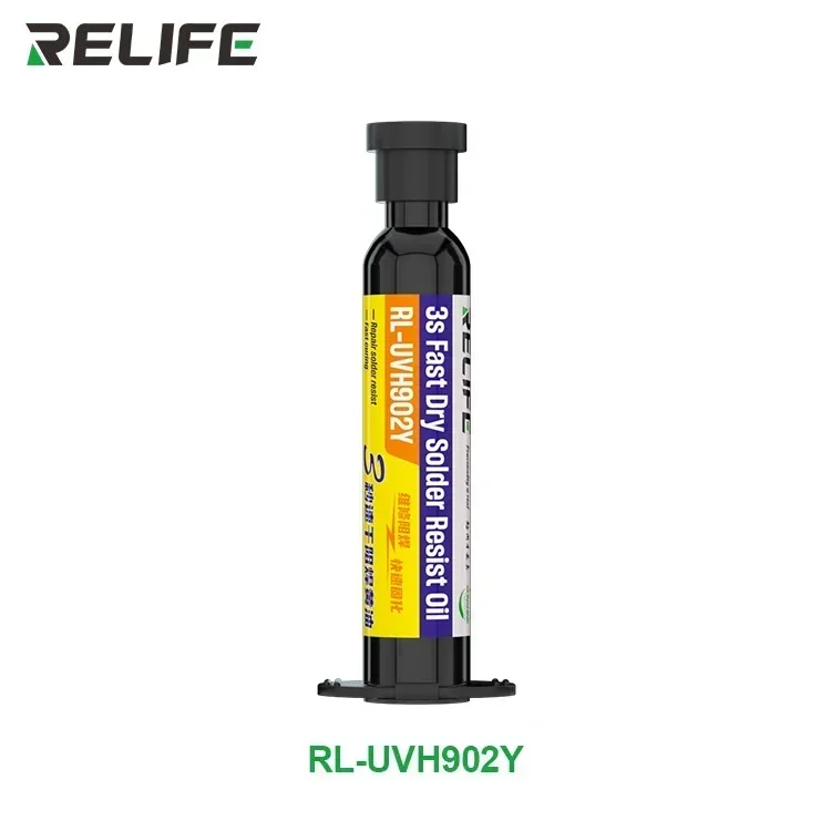 RELIFE RL-UVH902 10CC 3S Nano-Lötmaske für die Reparatur von Mobiltelefonen, Sprungdraht, UV, schnell trocknend, aushärtend, Schweißpaste, Flussmittelöl