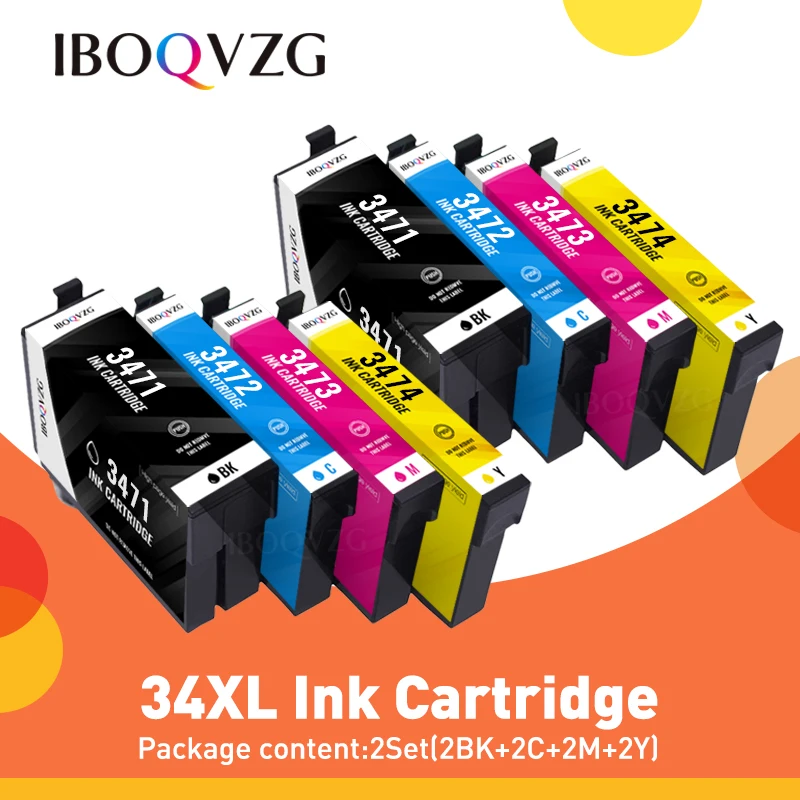 IBOQVZG 34XL T3471 Compatible Ink Cartridge For Epson WorkForce Pro WF3720 WF3725 WF3720DWF WF3725DWF Printer