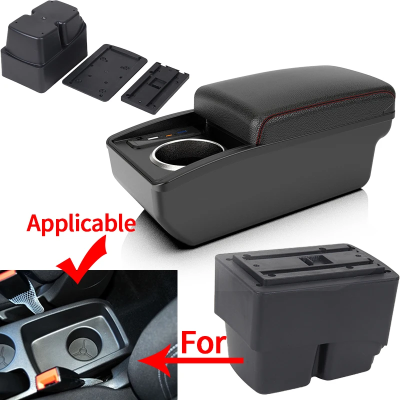 For Ford Fiesta armrest Ford Fiesta MK7 dedicated car center console storage box modification 2009-2017 car interior accessories